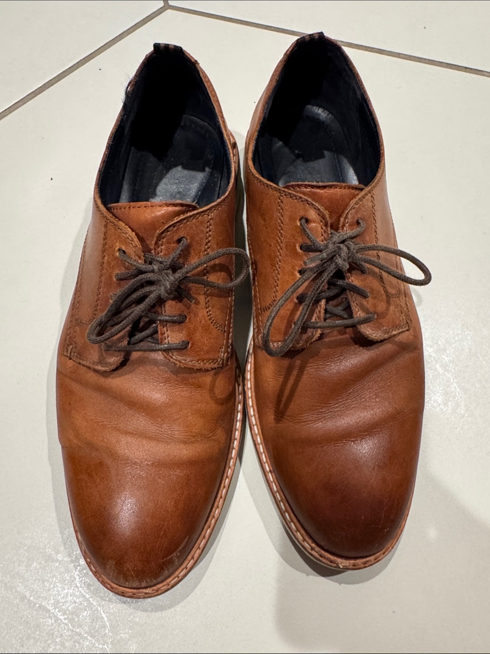 Cole Haan Men's Brown Leather Derby Oxfords